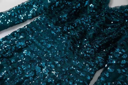 فستان اخضر ترتر  مطرز