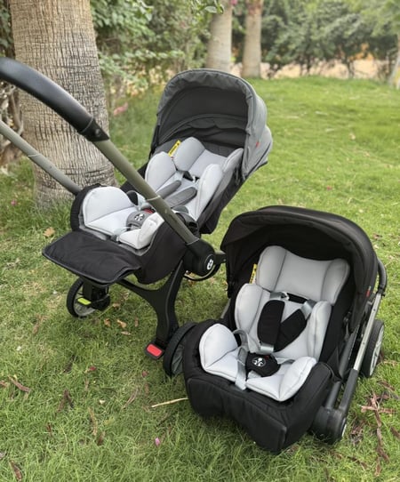 كرسي سيارة مع عربة ٤في١ (المطوّرة)