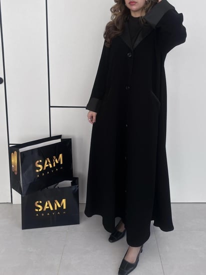 عباية  بأزره أمامية و جيوب #201