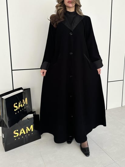 عباية  بأزره أمامية و جيوب #201