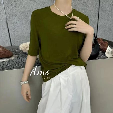 تيشيرت بكم ثلثين خامه كشميري ذات مرونه عالية MABL3681