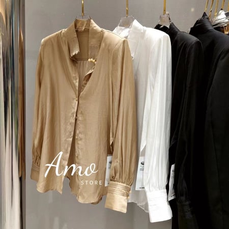 بلوزة انيقة ناعمة بأكمام طويلة الأبه بأزرار لؤلؤ جذابه