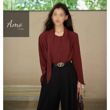 بنطلون طويل رسمي أنيق بحزام لون أسود فخم مناسب للعمل او طلعات