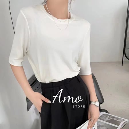 تيشيرت بكم ثلثين خامه كشميري ذات مرونه عالية MABL3681