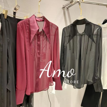 بلوزة سهرة حرير شيفون MABL2372