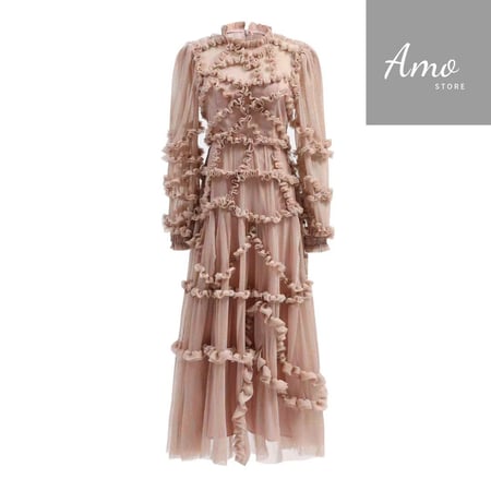 فستان سهرة طويل من أرقى بيوت الأزياء الإيطالية تصميم كلاسيكي جذاب