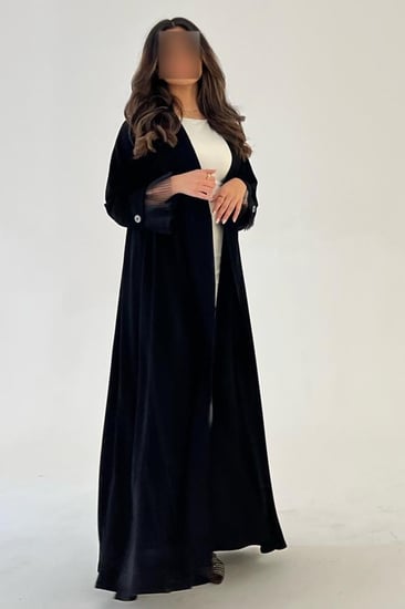 عباية سوداء للمناسبات -عباية ياقة رسمية