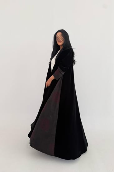 عباية مخمل مع حرير مغسول