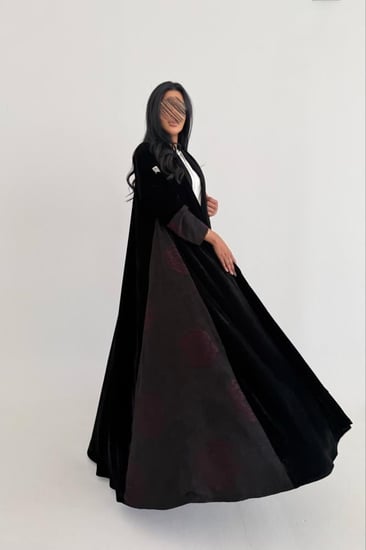 عباية مخمل مع حرير مغسول