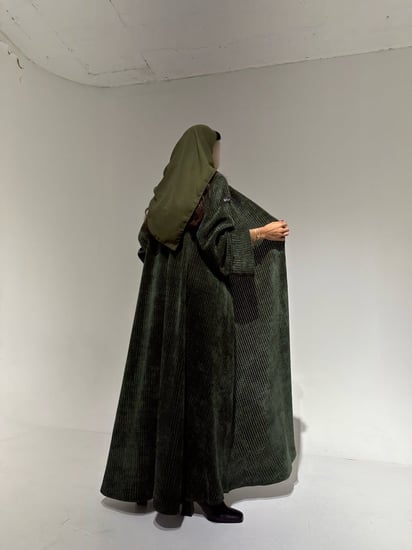 عباية صوف قصة ربع كلوش - خمرة