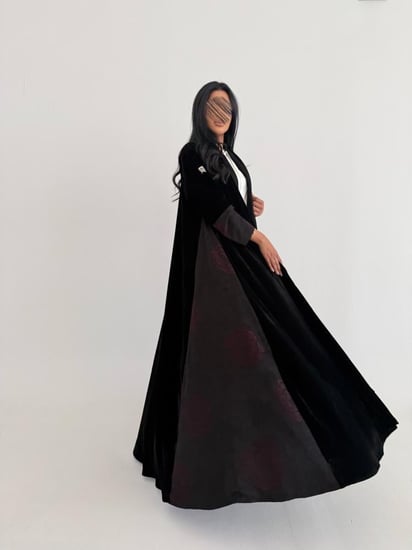 عباية مخمل مع حرير مغسول