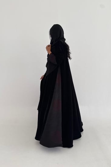 عباية مخمل مع حرير مغسول