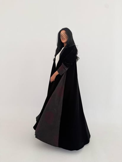 عباية مخمل مع حرير مغسول