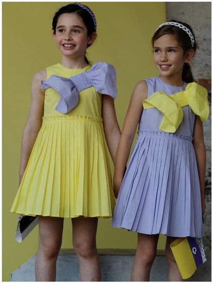 فستان ليلكي بفيونكة كبيره