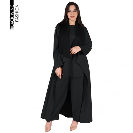 عباية - بنطلون - بلوزة داخلية شتوية طقم ثلاث قطع | BLACK