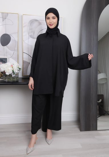 طقم بتصميم عصري يجمع بين الأناقة والبساطة - بلاك وينج