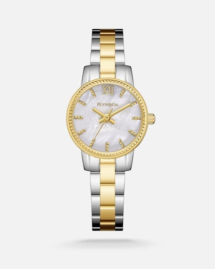 ساعة نسائية ستيل بلون ذهبي وفضي