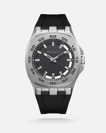 ساعة رجالية من الربل باللون الأسود