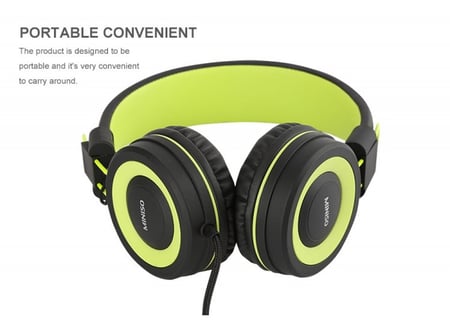 سماعة رأس سلكية قابلة للطي ( اخضر + اسود )