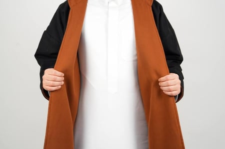 فروة سهيل دبل فيس جملي واسود مع شال