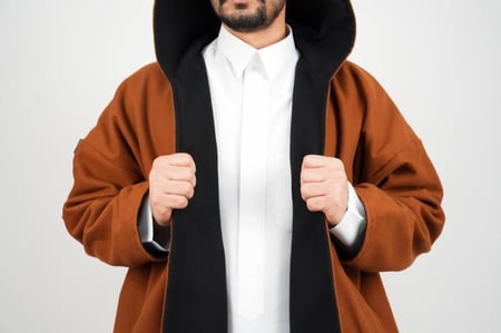 فروة سهيل دبل فيس جملي واسود مع شال