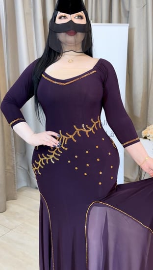 فستان بنفسجي كرستال ناري