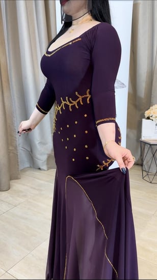 فستان بنفسجي كرستال ناري