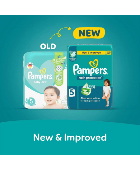 حفاضات بامبرز حماية من الطفح الجلدى مقاس 5 (11-16 كجم) 80 حفاضة