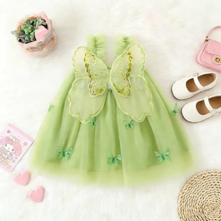 فستان فراشة الصيف من التل مقاس 9 أشهر - 3 سنوات
