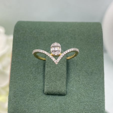 خاتم الماس ناعم تصميم V