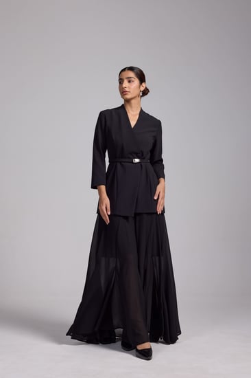 فستان كريب أسود