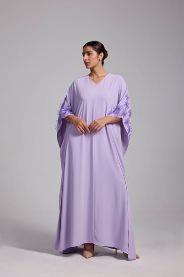 جلابية ارجواني تطريز