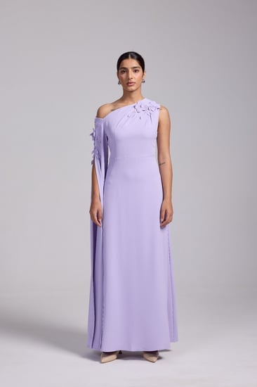 فستان طويل سهرة بنفسجي