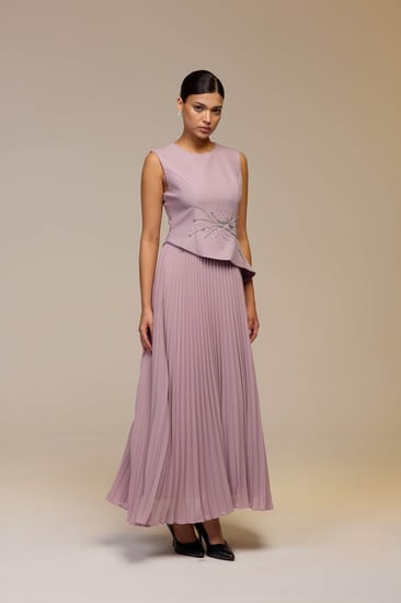 فستان موف مطرز انيق