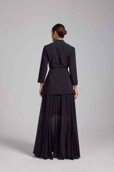 فستان كريب أسود