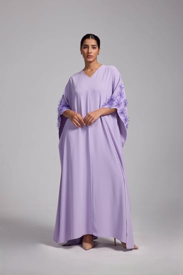 جلابية ارجواني تطريز