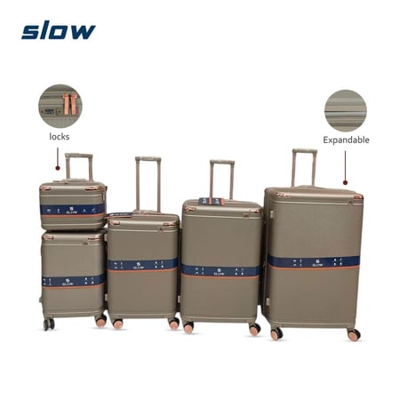 شنط فيبر ABS مقاومة للصدمات - خمس قطع - ماركة SLOW