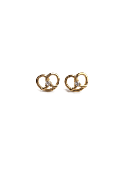 Golden Pretzel Earrings