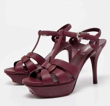 كعب سان لوران عنابي مطفي