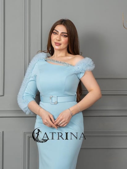 فستان سهرة ناعم انيق لونين 5601