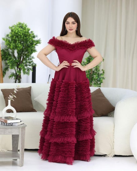 فستان سهره تل ناعم لونين