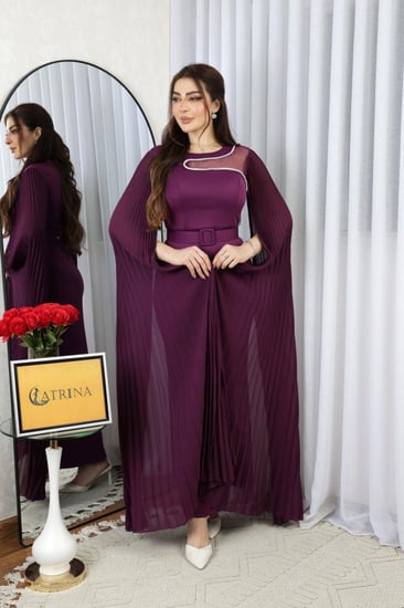 فستان سهرة ناعم انيق لونين