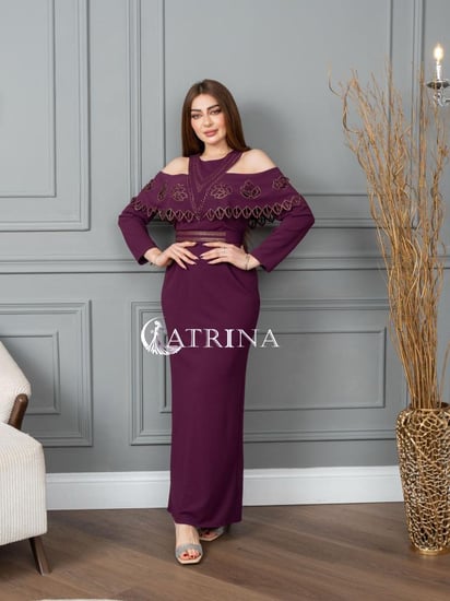 فستان سهرة ناعم انيق لونين