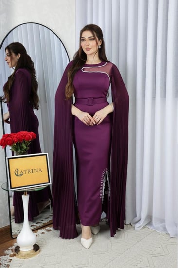 فستان سهرة ناعم انيق لونين