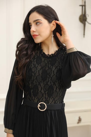 فستان سهرة ناعم لونين