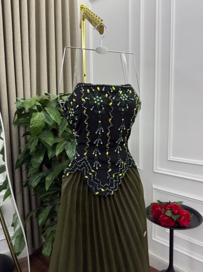 فستان سهره زيتوني