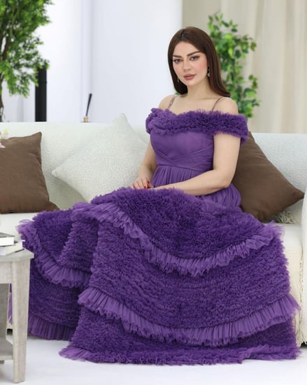 فستان سهره تل ناعم لونين