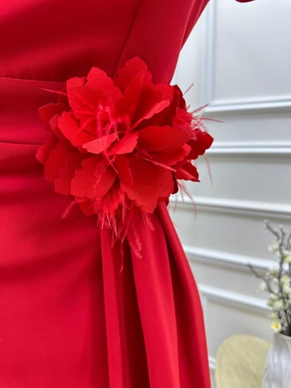 فستان سهره احمر ناعم