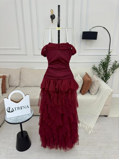 فستان سهرة تل طبقات  ..