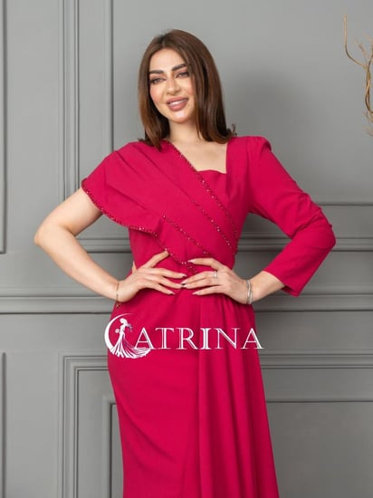 فستان سهرة انيق لونين .